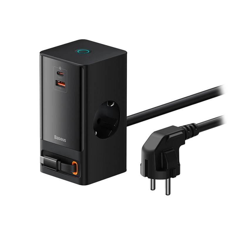 Incarcator retea Baseus PowerCombo, 65 W, 4 porturi, Negru