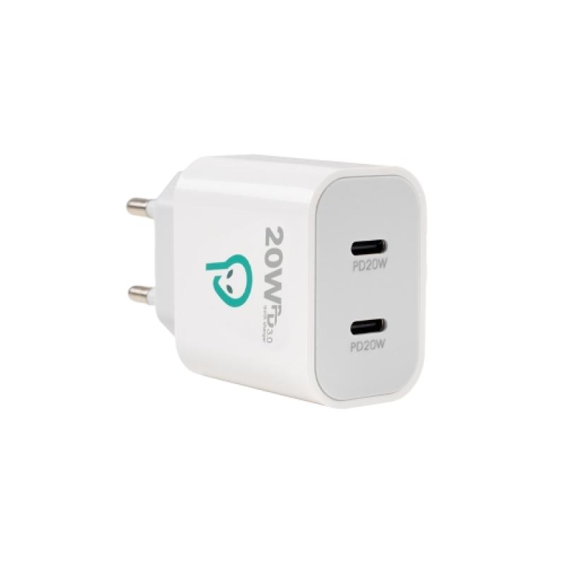 Alimentator retea SPACER Power Delivery, 2 x USB Type-C PD