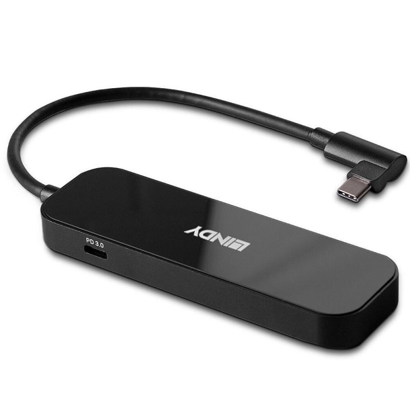 Hub Lindy 4 porturi, interfata USB 3.2 Gen2, latime de