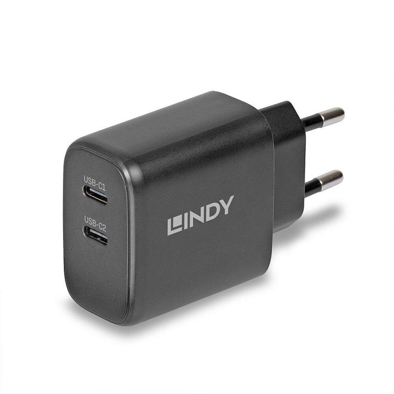 Incarcator Lindy 2x USB Type-C GaN 65W