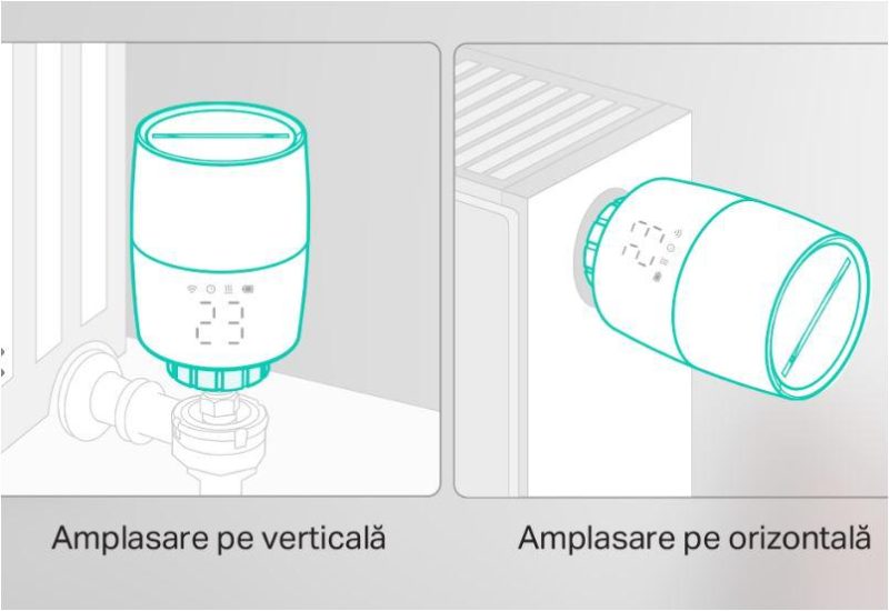TP-LINK KE100, Termostat smart wireless pentru calorifer, 2.4 GHz Wi-Fi,